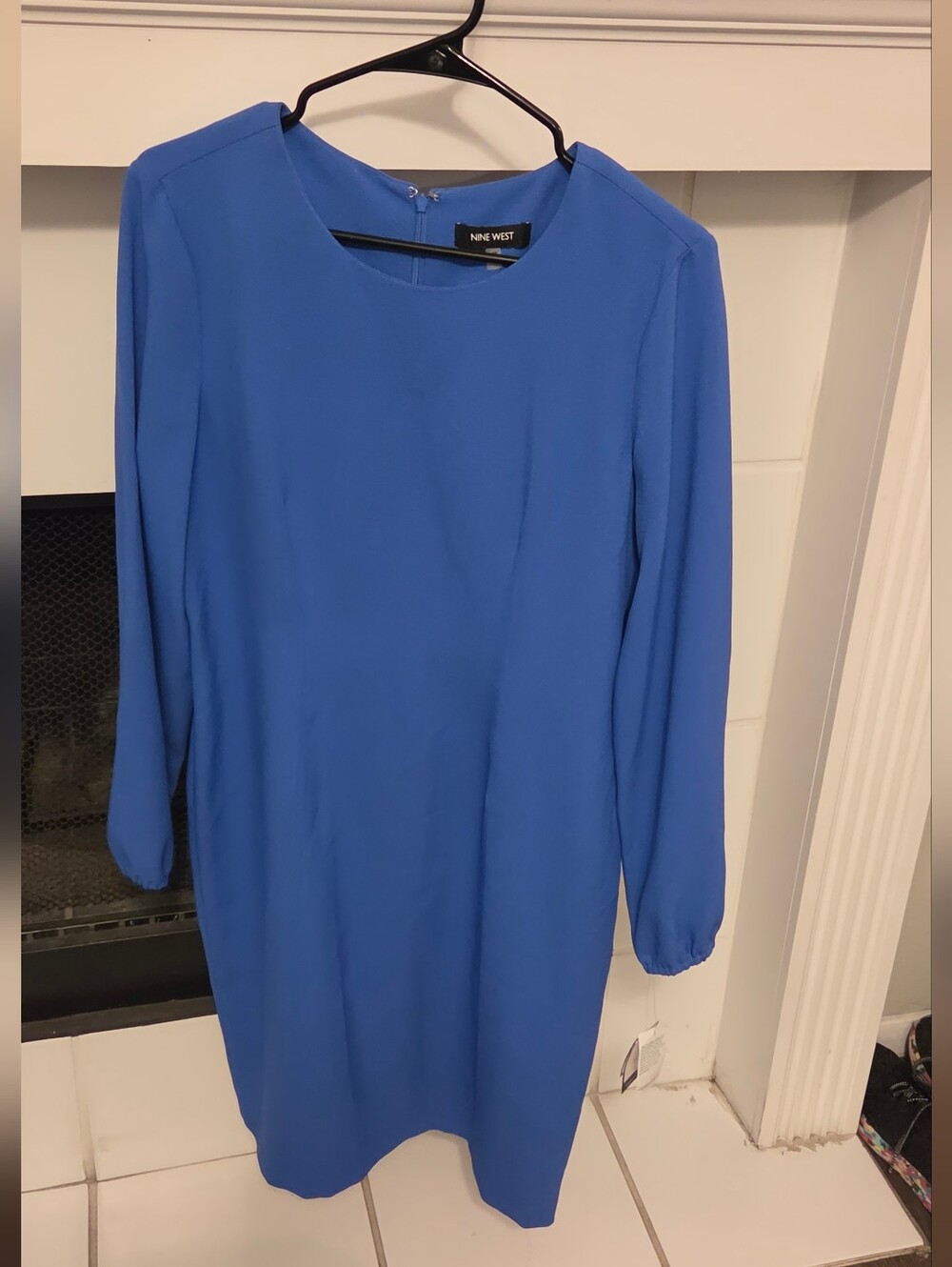Nine West Cobalt Blue Long Sleeve Shift Dress